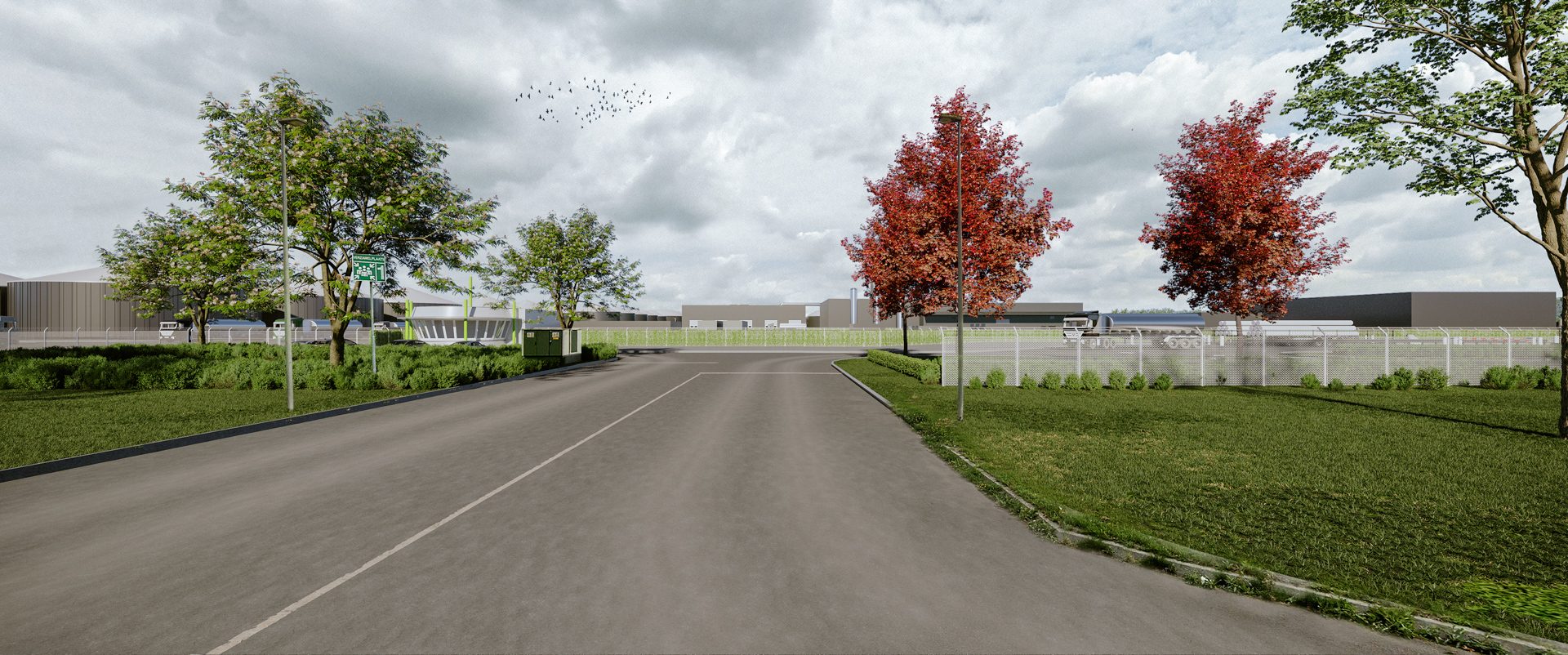 3D inpassingsvisualisatie Engie biostoom centrale Waalwijk — kijkpunt 1