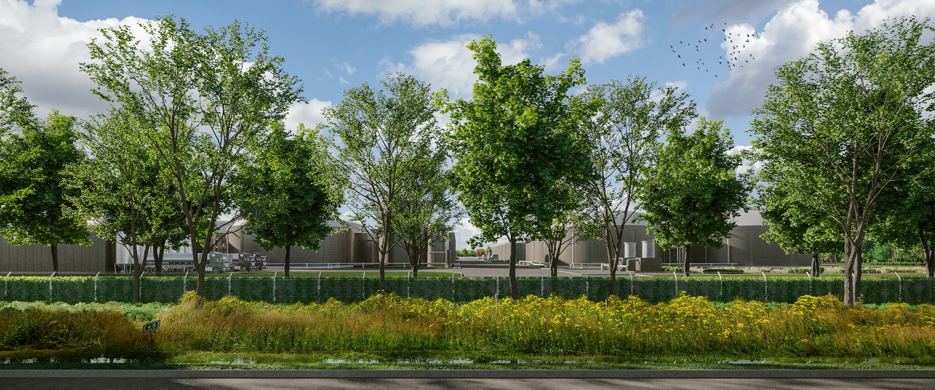 3D inpassingsvisualisatie Engie biostoomcentrale Waalwijk omgeving