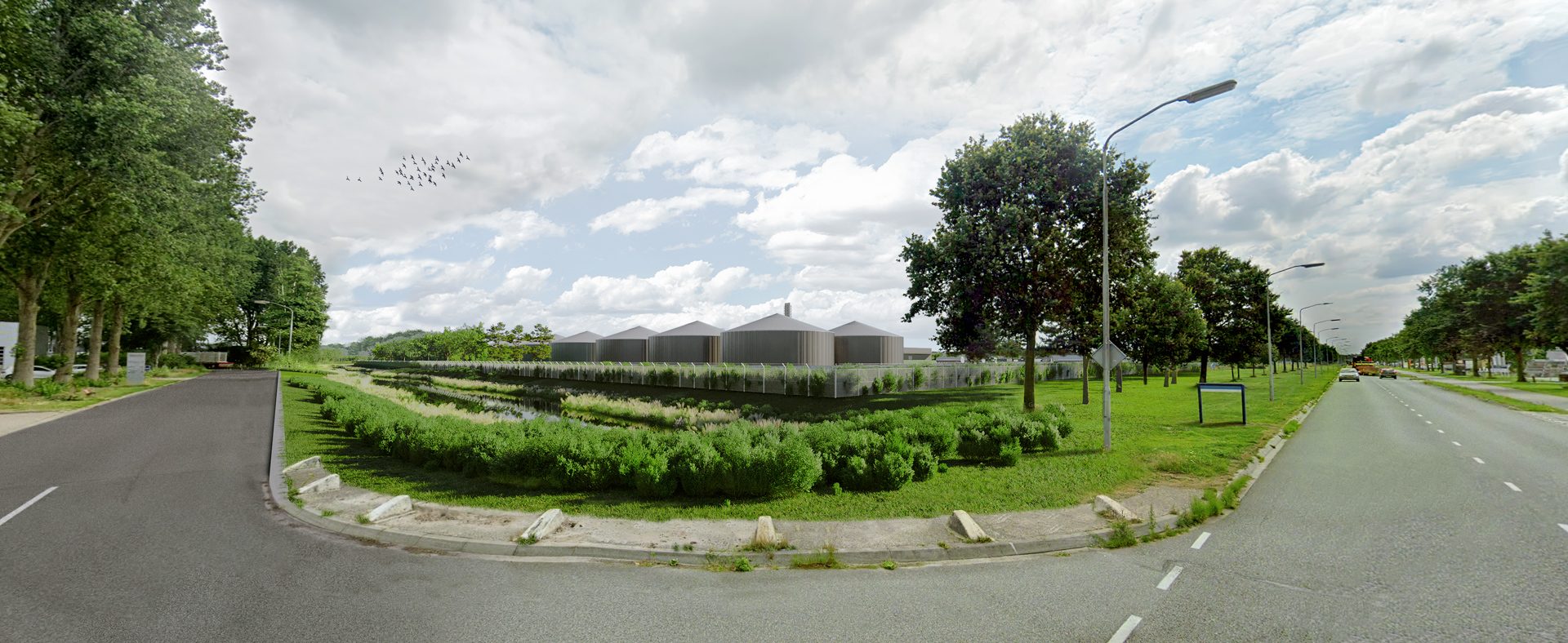 3D inpassingsvisualisatie Engie biostoom centrale Waalwijk — kijkpunt 3