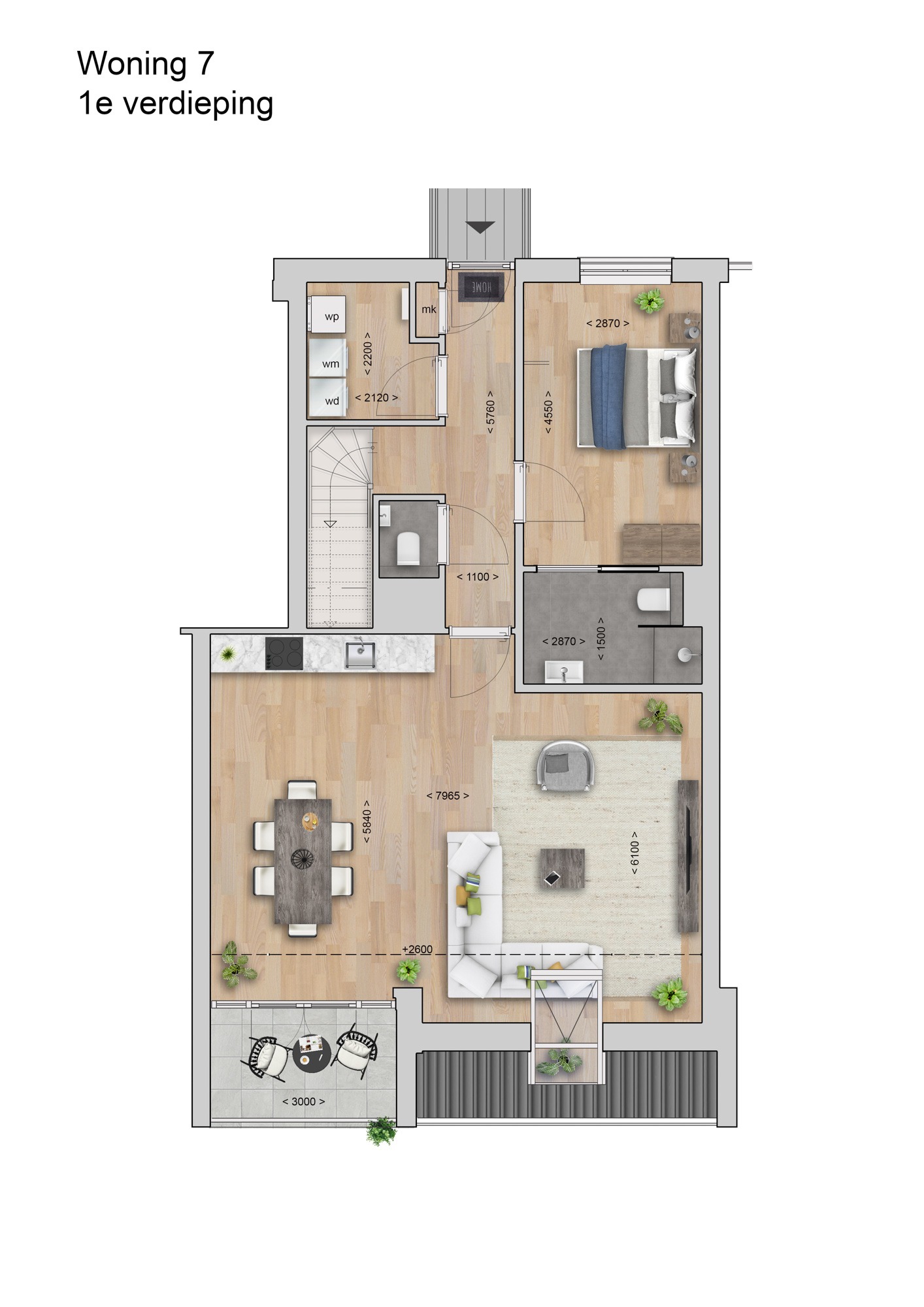 Hof Maalstede — 2D sfeerplattegrond woning 6