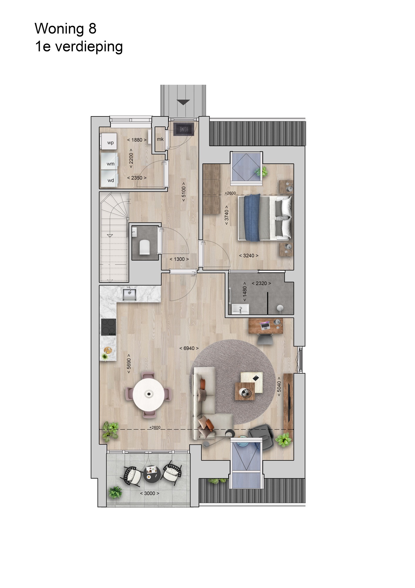 Hof Maalstede — 2D sfeerplattegrond woning 4