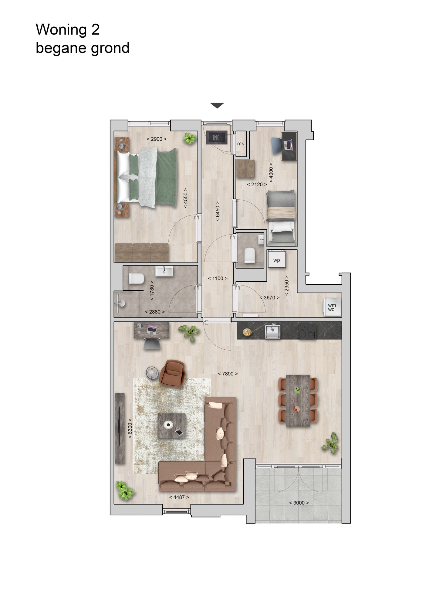 Hof Maalstede — 2D sfeerplattegrond woning 13
