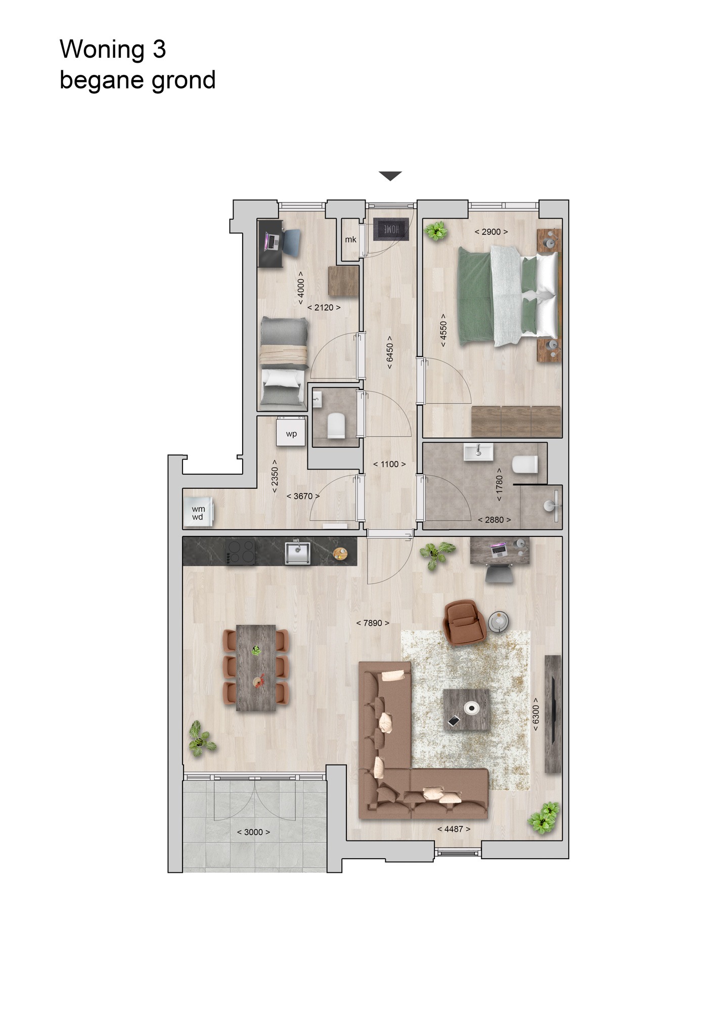 Hof Maalstede — 2D sfeerplattegrond woning 12