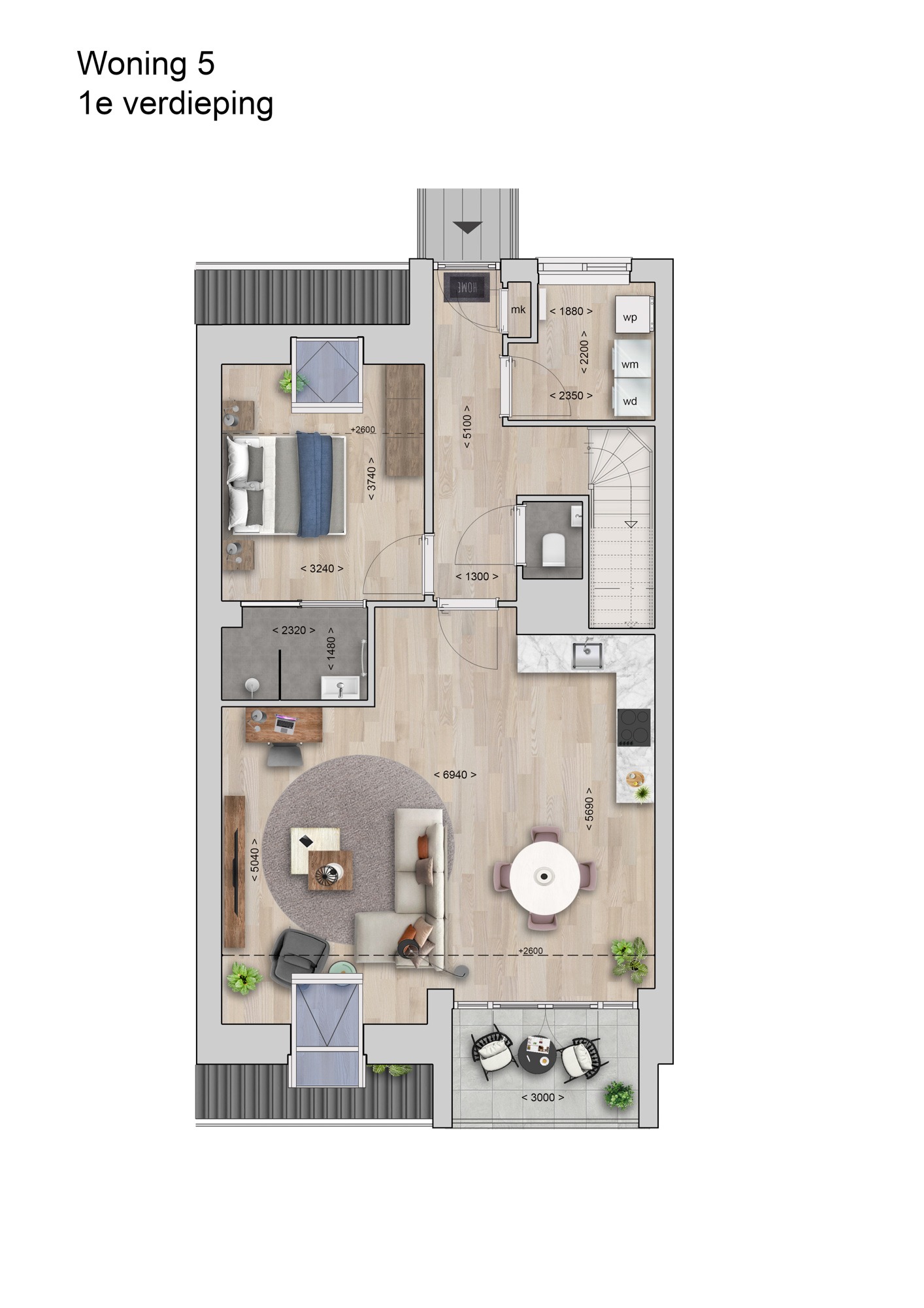 Hof Maalstede — 2D sfeerplattegrond woning 10