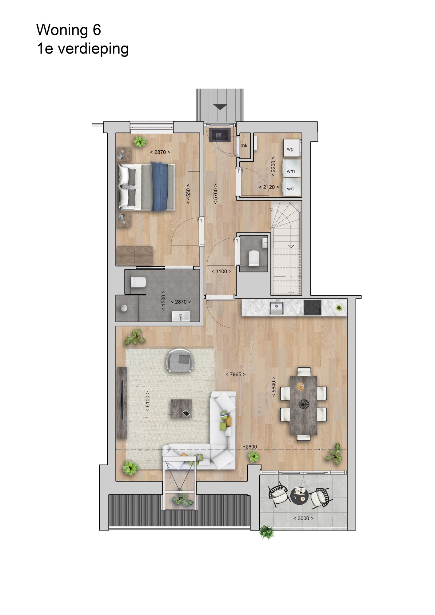 Hof Maalstede — 2D sfeerplattegrond woning 8