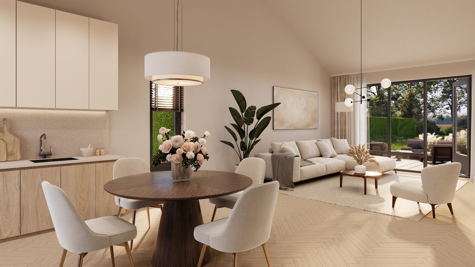 Interieur impressie woonkamer Hof Maalstede